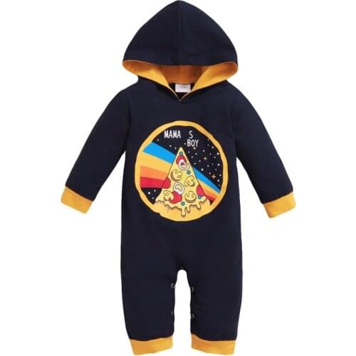 2021 Ins Spring Autumn Baby Boys Girls Long Sleeve Print Hoodie Rompers Kids Bodysuit Outfits
