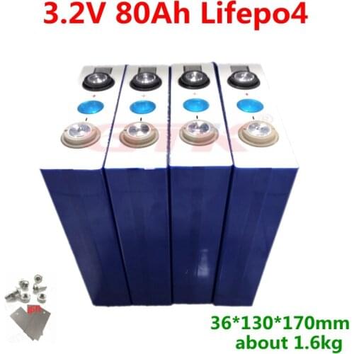 GTK 3.2v 80ah lifepo4 battery 3.2v lifepo4 lithium 80Ah high capacity cell for ev pack diy solar lights motor electric bike