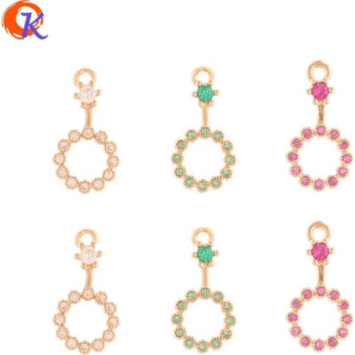 Cordial Design 50Pcs 8*15MM Jewelry Accessories/Earrings Connectors/DIY Making/Loop Shape/Earring Findings/Hand Made/CZ Charms