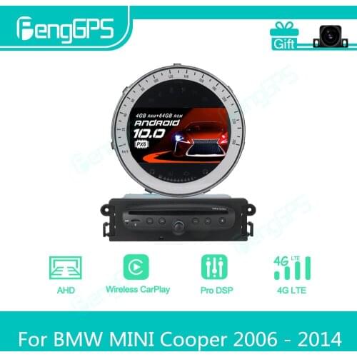 For BMW MINI Cooper 2006 - 2014 Android Car Radio Stereo Multimedia DVD Player 2 Din Autoradio GPS Navigation PX6 Unit Screen