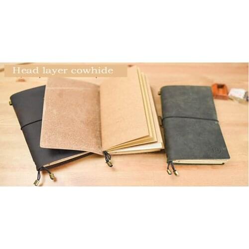 Traveler Notebook and first layer cowhide and can gift or record your growth vintage notebook free shipping