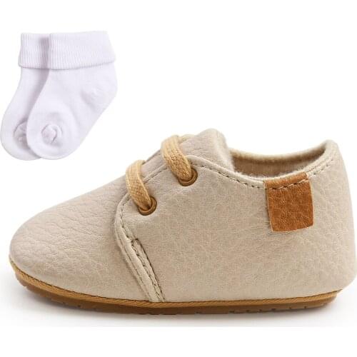Unisex Toddler Shoes Casual New Born Shoes Anti Slip Sock For Baby Retro Leather Children Fashion Shoes Rubber Sole First Walker
