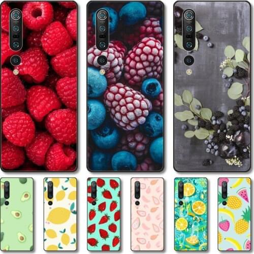 Fruit Phone Case For Xiaomi MI 11 10 9 5g Lite Ultra Pro Note S Black Shell Cover
