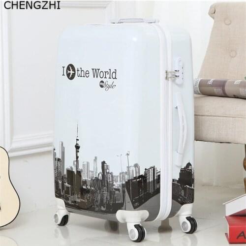 CHENGZHI Fashion Women Retro 20"22"24"26inch Rolling Luggage Spinner Girls Travel Bags Suitcase On Wheels