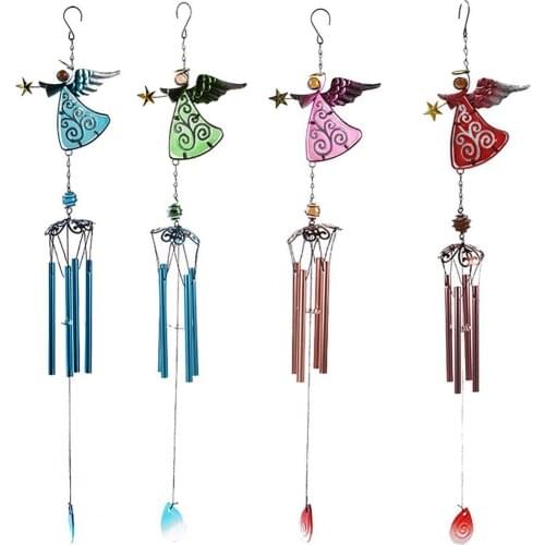 Wind Chime Decorative Unique Angle Pattern Design Metal Outdoor Angel Wind-bell for Outdoor