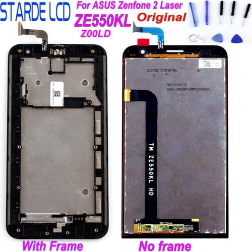 Original Display for ASUS Zenfone 2 Laser ZE550KL Z00LD LCD Display Touch Screen with Frame Replacement Parts with Free Tools
