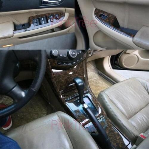 For Honda Accord 2003-2007 7th Generation Wood Grain Color Cover Stickers Trim Panel Kit Car Styling Accessories