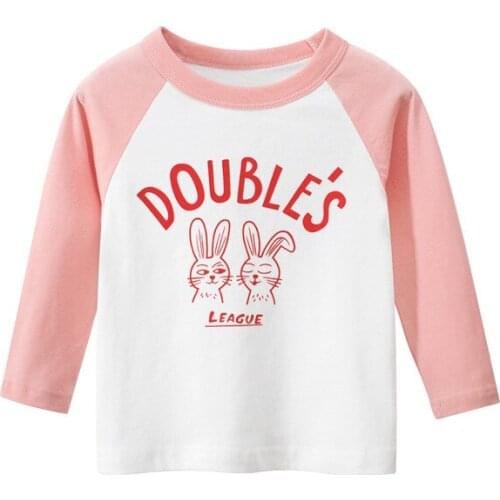 Girls Cartoon Spell Color Long-sleeved T-shirt Toddler Girl Fall Clothes Fall Boutique Outfits Baby Girl Birthday Tshirt Women