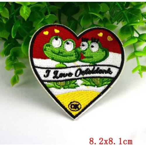Netherland Oeteldonk Embleem Full Embroidered Frog Carnival Iron on Patches Badge for Clothing Stripe Embroidered Patch Applique