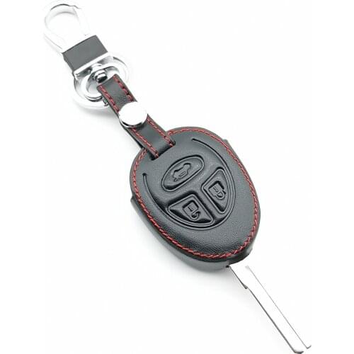 Hot Sale 100% Leather Case Cover Fob Holder Car Key Suitable for Saab 9-3 9-5 93 95 3 Buttons Remote Protective Shell