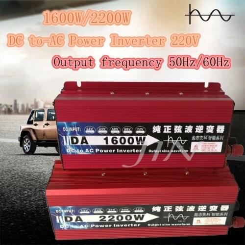 Pure Sine Wave Inverter DC 12v/24v To AC 220V 1600W 2200W Voltage Transformer Power Converter Solar Inverter LED Display