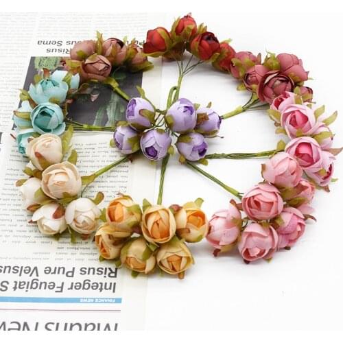 6 pieces Artificial bouquets Wedding decoration Christmas decorations for home Candy box Indoor beauty Flowers arrangement Gifts