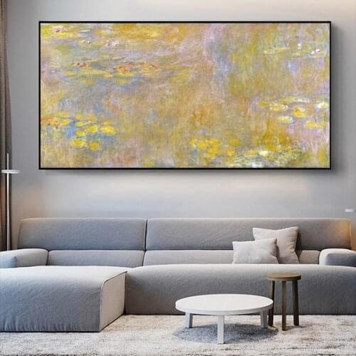 Monet Water lilies Canvas Painting Landscape Flowers Posters and Prints Wall Art Picture for Living Room Home Decoration Cuadros