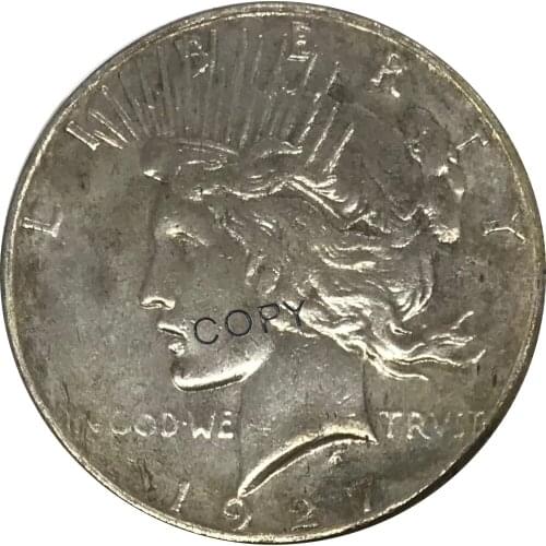 1927 United States 1 One Dollar Peace Liberty Cupronickel Plated Silver Collectibles Copy Coin