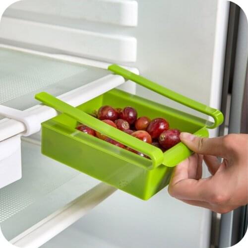 Kitchen Supplies Accessories Appliances Refrigerator Storage Rack Drawer Partition Shelf Plastic Shelf Multi-function Rack
