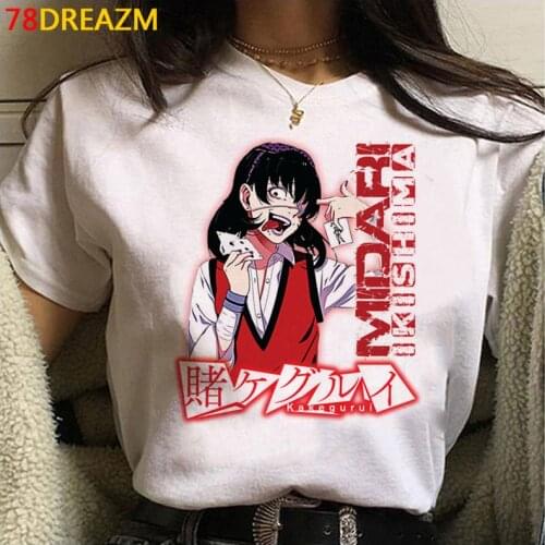 Kakegurui summer top tshirt female harajuku kawaii couple graphic tees women harajuku grunge t-shirt clothes