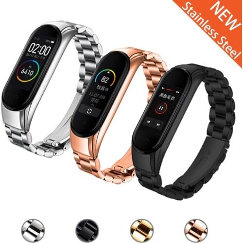 For Xiaomi miband 5 Metal Strap wrist strap for Xiaomi mi band 4 Stainless Steel Bracelet replacement Wristbands