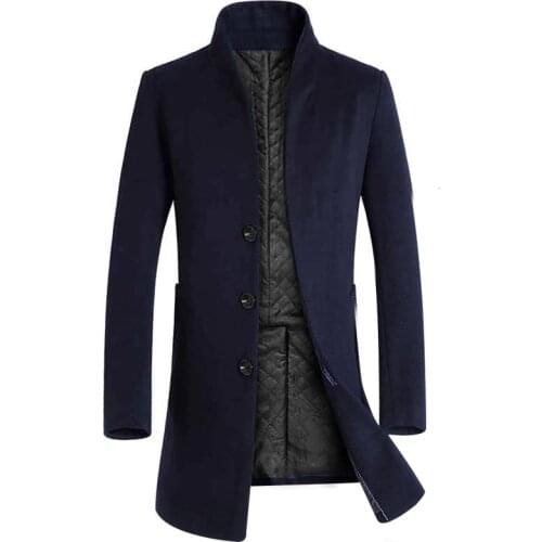 New Men Wool Blends Mens Windbreaker Trench Coat Men Fashion Wool Coat Men Coat Slim Wool Trench Coat Jackets Drop Shipping