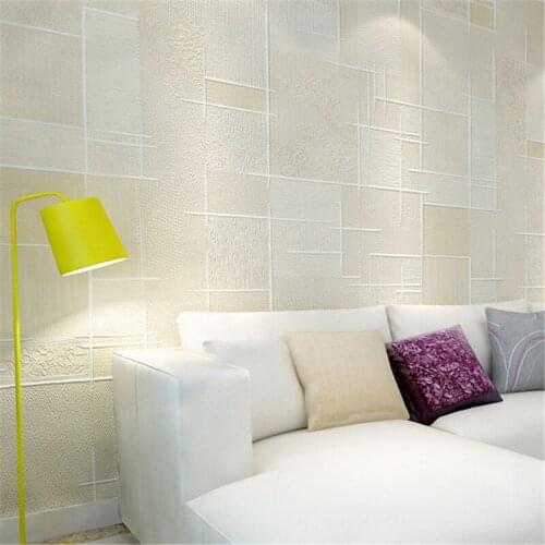 Beibehang Mosaic 3d wallpaper bedroom wallpaper warm solid color living room TV background wall paper roll papel de parede