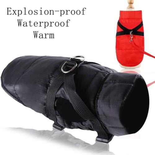 Pet Dog Clothes Waterproof Dog Coat Winter Warm Dog Jacket With Velvet Small Medium Dogs Walking Harness Clothing Pet Supply