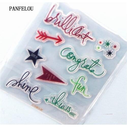 PANFELOU stars arrow Clear Stamp DIY Silicone Seals Scrapbooking/Card Making/Photo Album Decoration Supplies sheets