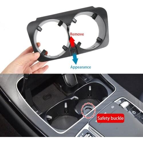 Cup Holder Car Interior Products Extendable Dual Cup Drink Holder for Mercedes Benz C/E/GLC Class 2015-2021 CLS Class 2017-2021
