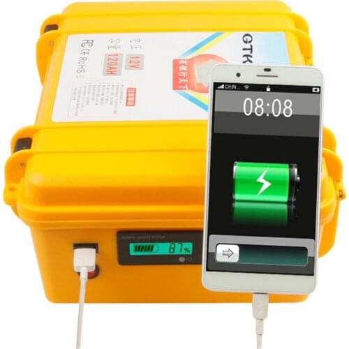 Portable 12v Lithium ion battery 120AH 12V bateria +5A Charger for searchlight 2000W 1500W inverter Booster Fishing hernia lamp