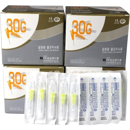 Hot Selling Beauty Disposable Syringes 100Pcs 30G 4mm / 13mm / 25mm Korean 30G Needle