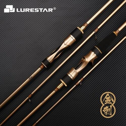 LURESTAR High Carbon Rod 1.9m 2.0m 2.16m 2pcs Spinning Casting Fishing Rod MF Action UL/ML/M Power Lure WT 2-10g Lure Rods