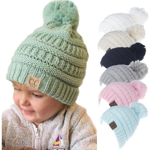 Knitted Kids Beanie Cap Infant Boy Girl Hat Warm Children Baby Autumn Winter Girls Hat For Kids Toddler Bonnet Cap 1-8 Years Old