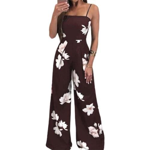 Female Jumpsuits Floral Print Off-the-shoulder Bandage Summer Backless One-piece Summer Overalls Women monos mujer