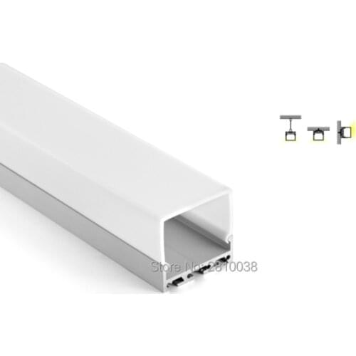 100 X 2M Sets/Lot Office lighting profile led aluminium 42 mm tall square shape led aluminum housing for ceiling lights