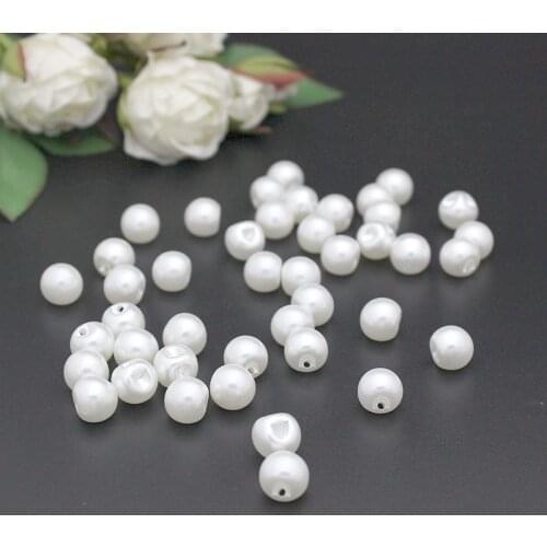 120pcs/lot White Pearl Buttons Bulk Dia 8mm buttons for craft sewing Scrapbooking Products Handmade Accessories