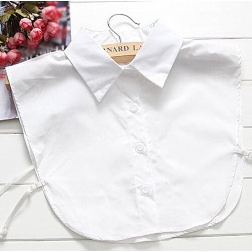 2020 Women Detachable Lapel Fake Collar Ruffles Lace Cotton Shirt Fake False Collar Blouse Removable False Half Shirt Blouse