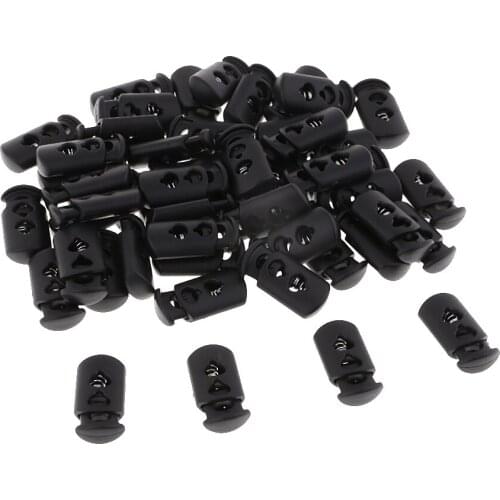 50 Pieces Paracord Cord Locks Clip Buckle Toggle 2 Holes Toggle Stoppers 24x12mm