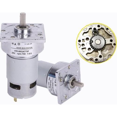 60GA775 DC gear motor 12V24V micro-gear speed motor 25W high torque DC motor