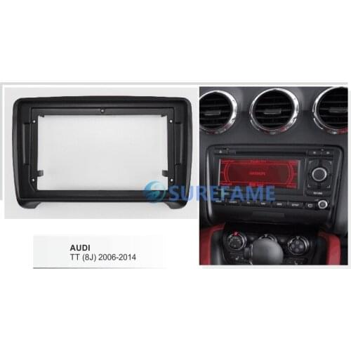 9 inch Car Fascia Radio Panel for AUDI TT (8J) 2006-2014 Dash Kit Install Facia Console Bezel Adapter 9inch Trim Plate Cover
