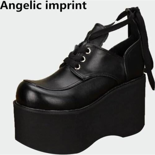 Angelic imprint woman mori girl lolita cosplay punk shoes lady high heels pumps women princess party platform shoes 10cm 33-47