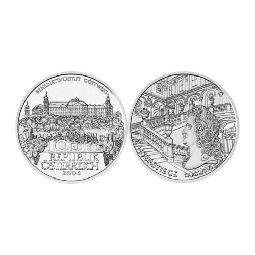 Austria 2006 Gertwick Abbey 10 Euro Commemorative Silver Coin Genuine Euro Collection Real Original Coins