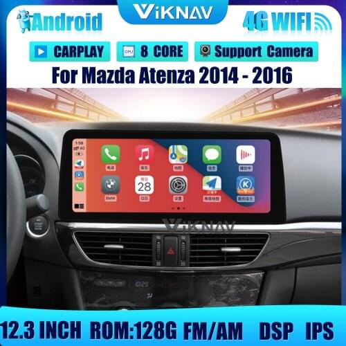 128GB 12.3 INCH Android Car Radio With screen For Mazda ATENZA 2014-2016 car head unit stereo DVD multimedia GPS Navigation 2din