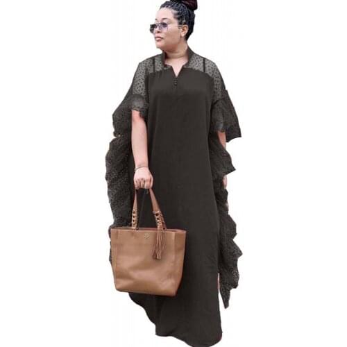 White Black Mesh Africa Dress African Dresses For Women Super Size Fashion Loose African Long Maxi Dress Dashiki African Clothes