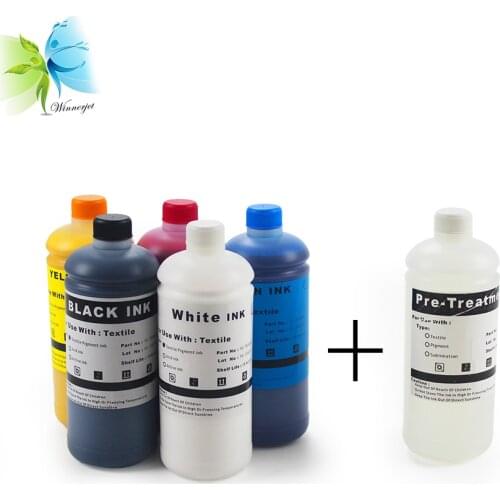 Winnerjet 500ML DTG White Textile Pigment Ink, for Epson L300 L800 L801 L805 L1800 Flatbed Printer Textile Ink + Primer