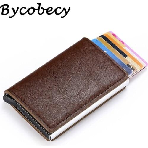 Bycobecy Security RFID Holder Pop-Up Clutch Card Case Men and Women Smart Wallet Mini Wallet Aluminum Box Credit Card Holder