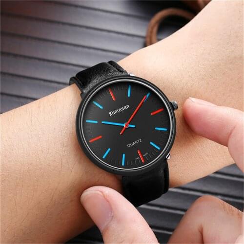 Watches Men Luxury Sleek Minimalist Fashion With Strap Dial Creative Pointer Leather Band Men Quartz Watch Gift часы мужские F3