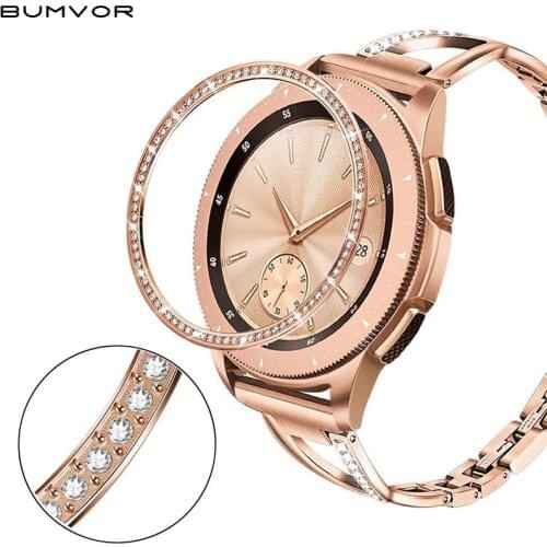 Galaxy fit Smart Watch Cover For Samsung Galaxy Watch 46MM 42MM Bezel Ring Smart Accessories Adhesive Cover Anti Scratch Metal