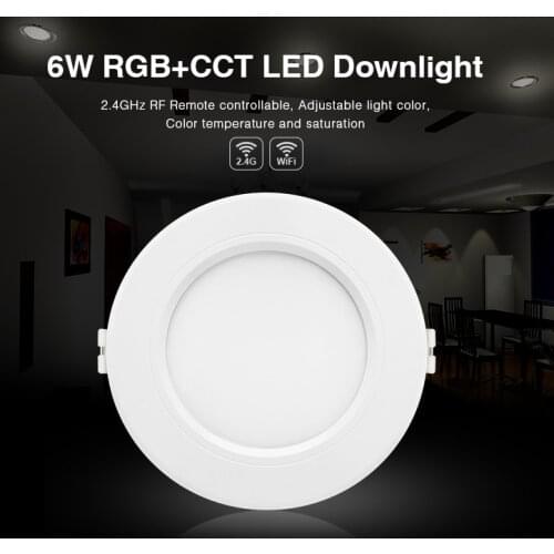 FUT068 6W RGB+CCT LED Downlight AC100-240V Round Smart Led panel light dimmable compatible APP/2.4G Hz RF FUT092 remote control