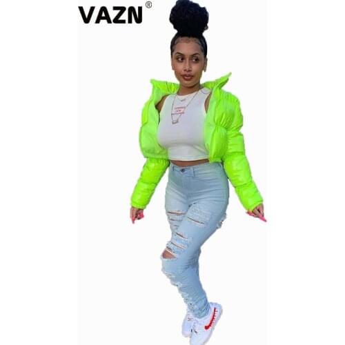 VAZN 2020 Winter Hot Sales Simple Casual High-end Down Jackets High Waist Full Sleeve Energy Daily Women Short Outwears