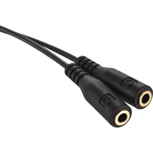 3.5mm Microphone Adapter Cable Audio Stereo Mic Converter Cord Two 3-Pole TRS Female to One 4-Pole TRRS Male Plug for Smartphone