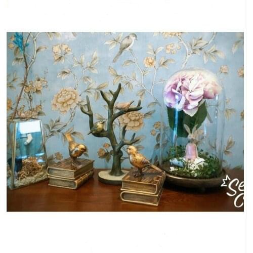 Bookcase, study, decoration book, simulation decoration, retro bird bookcase, creative bookshelf, American home decoration
