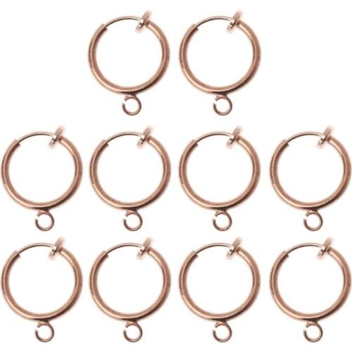 10Pcs Brass Round Hoop Clip with Loop For Earring DIY Charms Jewelry Findings Dropshipping